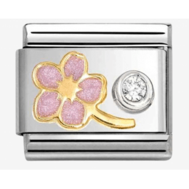Nomination Classic Gold Pink Myosotis Charm 630302/08