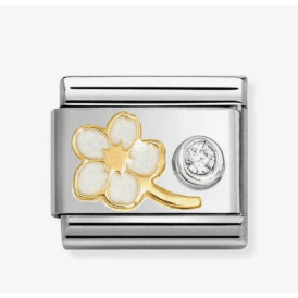 Nomination Classic Gold Zirconia White Myosotis Charm 630302/10