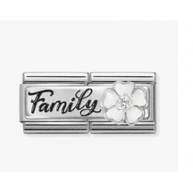 Nomination Double Family & White Flower Pendant Charm 330734/17