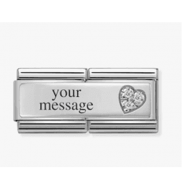 Nomination Silver Engravable Heart Double Charm 330731/09