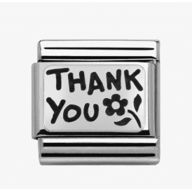 Nomination Classic Silver Thank You Charm 330102/42