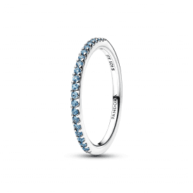 Pandora Sparkling Aquamarine Half-Eternity Band Ring 192999C03
