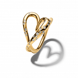 Pandora Organically Shaped Stone-Set Heart Ring 164675C01