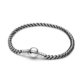 Pandora Black Cord Box Chain Bracelet 593816C02