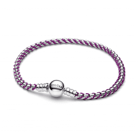 Pandora Purple Cord Box Chain Bracelet 593816C03