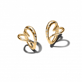 Pandora Organically Shaped Stone-Set Heart Earrings 264664C01