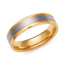 Unique & Co Two Tone Tungsten Gents Ring TUR-166