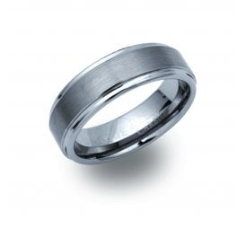 Unique & Co Plain Matt Brushed Tungsten Gents Ring TUR-3