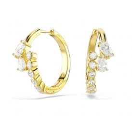 Swarovski Mesmera Hoop White 18K Gold Tone Earrings 5761975