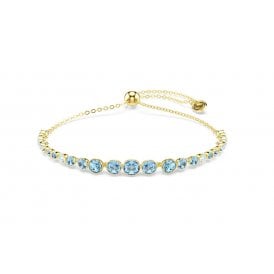 Swarovski Imber Round Cut Blue 18K Gold Finish Bracelet 5757824