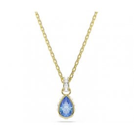 Swarovski Chroma Pear Cut Blue 18K Gold Finish Pendant 5757786