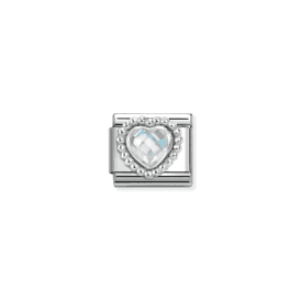 Nomination Clear Beaded Heart Cubic Zirconia Charm 330606/010
