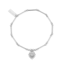 ChloBo Dainty Moon Cut Heart Glowing Beauty Bracelet SBMCTN3196