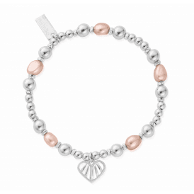 ChloBo Loving Heart Pink Pearl Bracelet SBPP3344