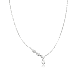 Ania Haie Half-Bezel Angled & Dangle Teardrop Necklace N076-06H