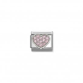 Nomination Composable Pink Sparkling Heart Link Charm 330322/25