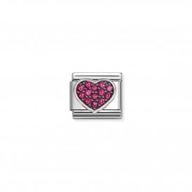 Nomination Composable Red Sparkling Heart Link Charm 330322/26