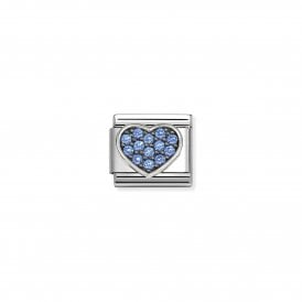 Nomination Composable Blue Sparkling Heart Link Charm 330322/28
