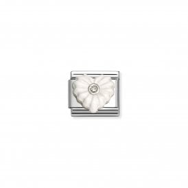 Nomination Composable White Heart With CZ Link Charm 330512/25