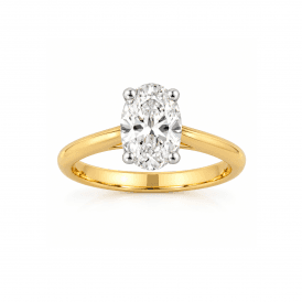 Gold Oval Lab Grown Diamond Ring