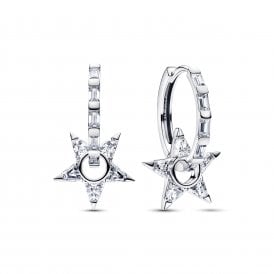 Pandora Sparkling Stella Openwork Hoop Earrings 295083C01